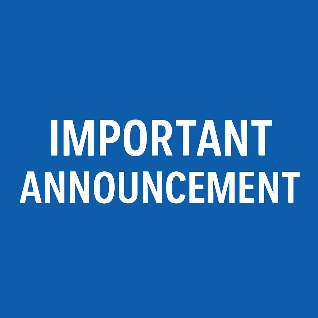 Important Announcement